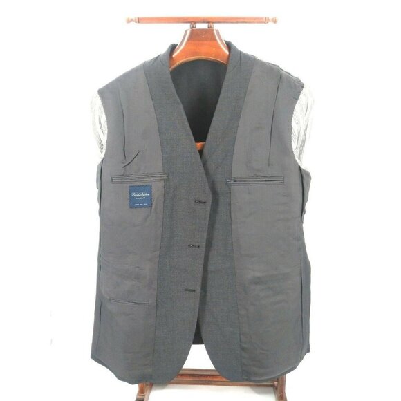 Brooks Brothers Brooksease Blazer Gray Wool Three Button Mens 45R - Picture 4 of 9